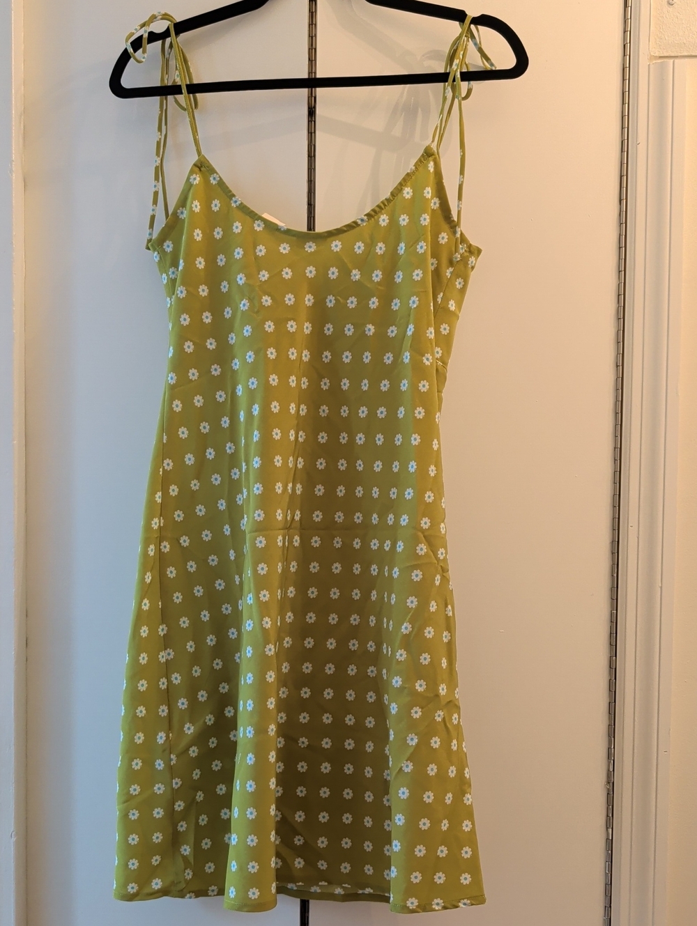 Nwot Levi's Gem Tie Strap Slip Mini Dress Green Daisy Floral Size S View 4